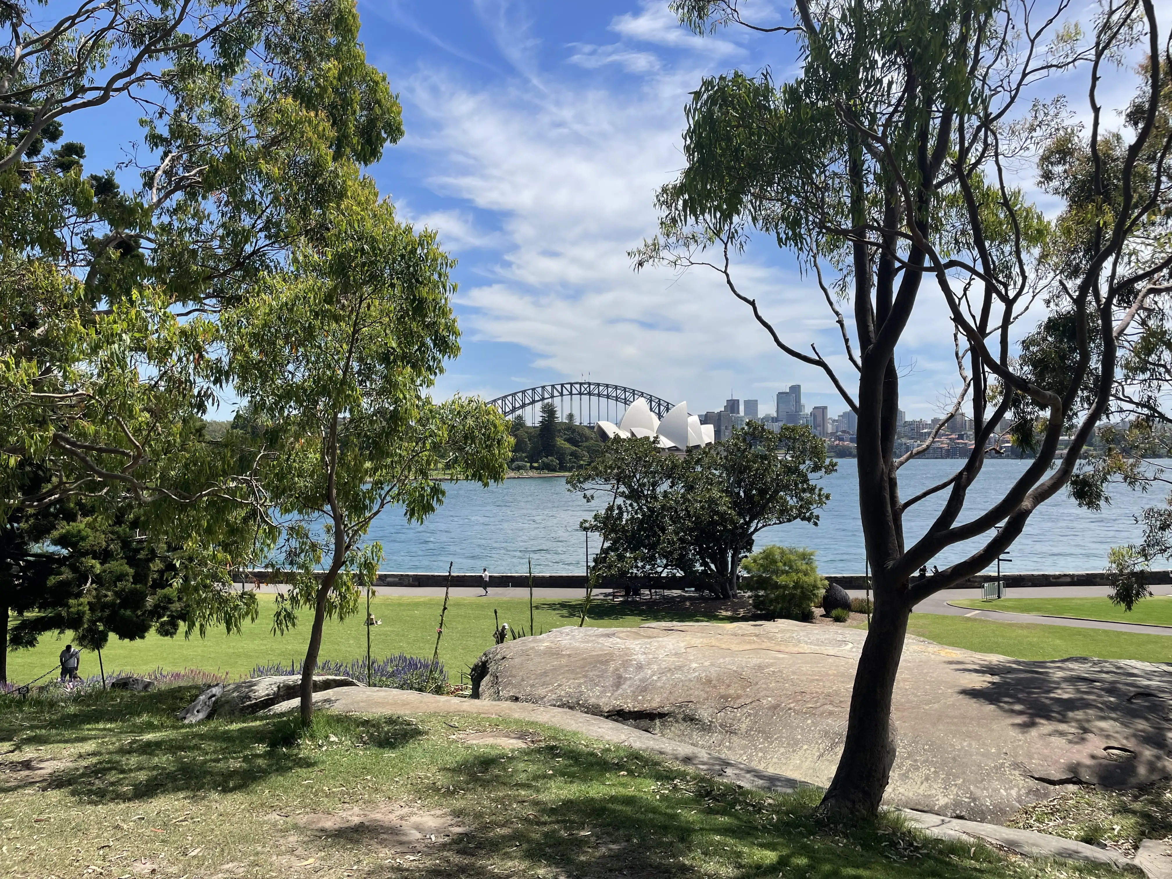 Harbour View Lawn in Sydney with views of the Opera House and Harbour Bridge