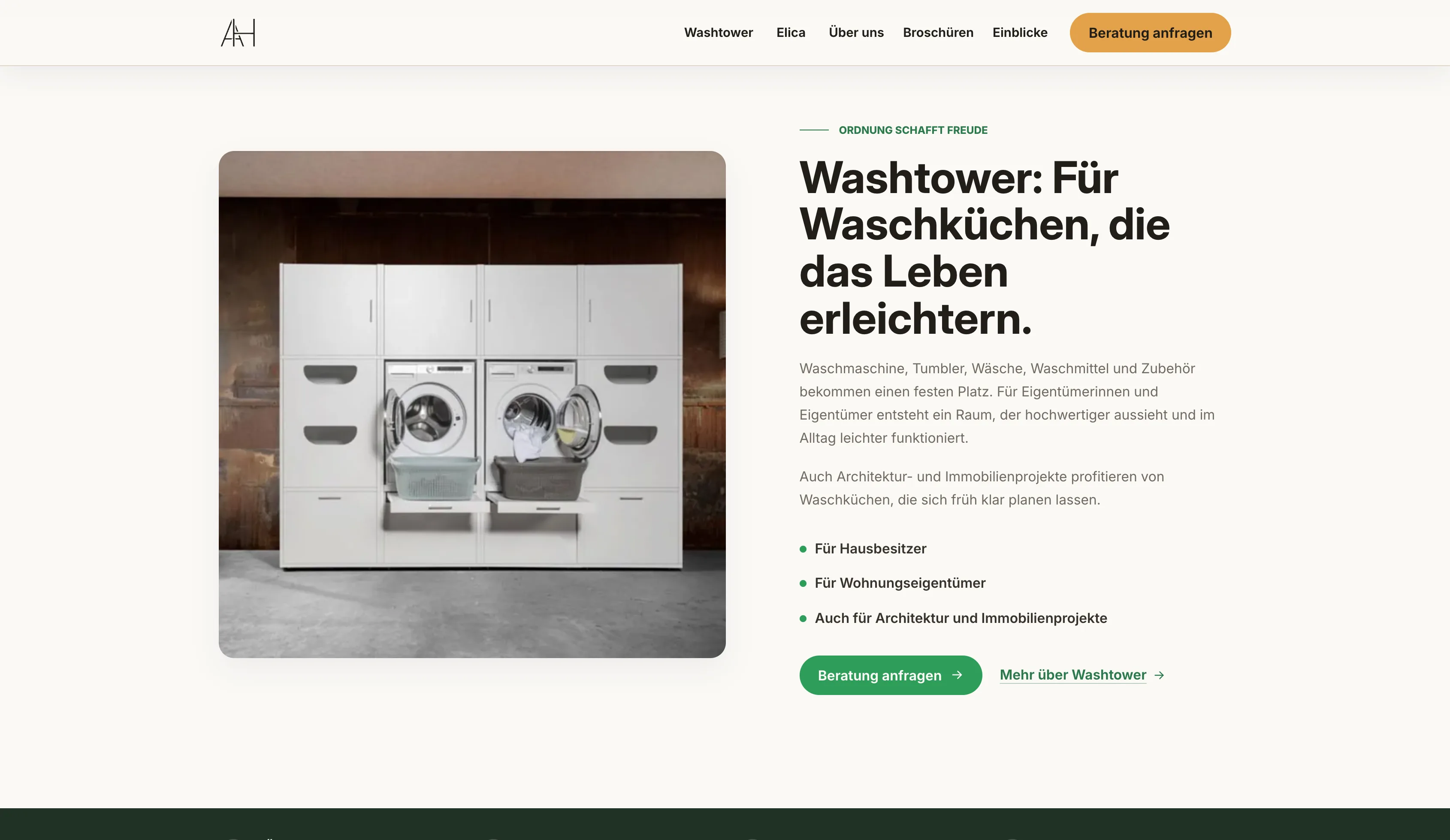 Washtower section on the ADAGO-Home website