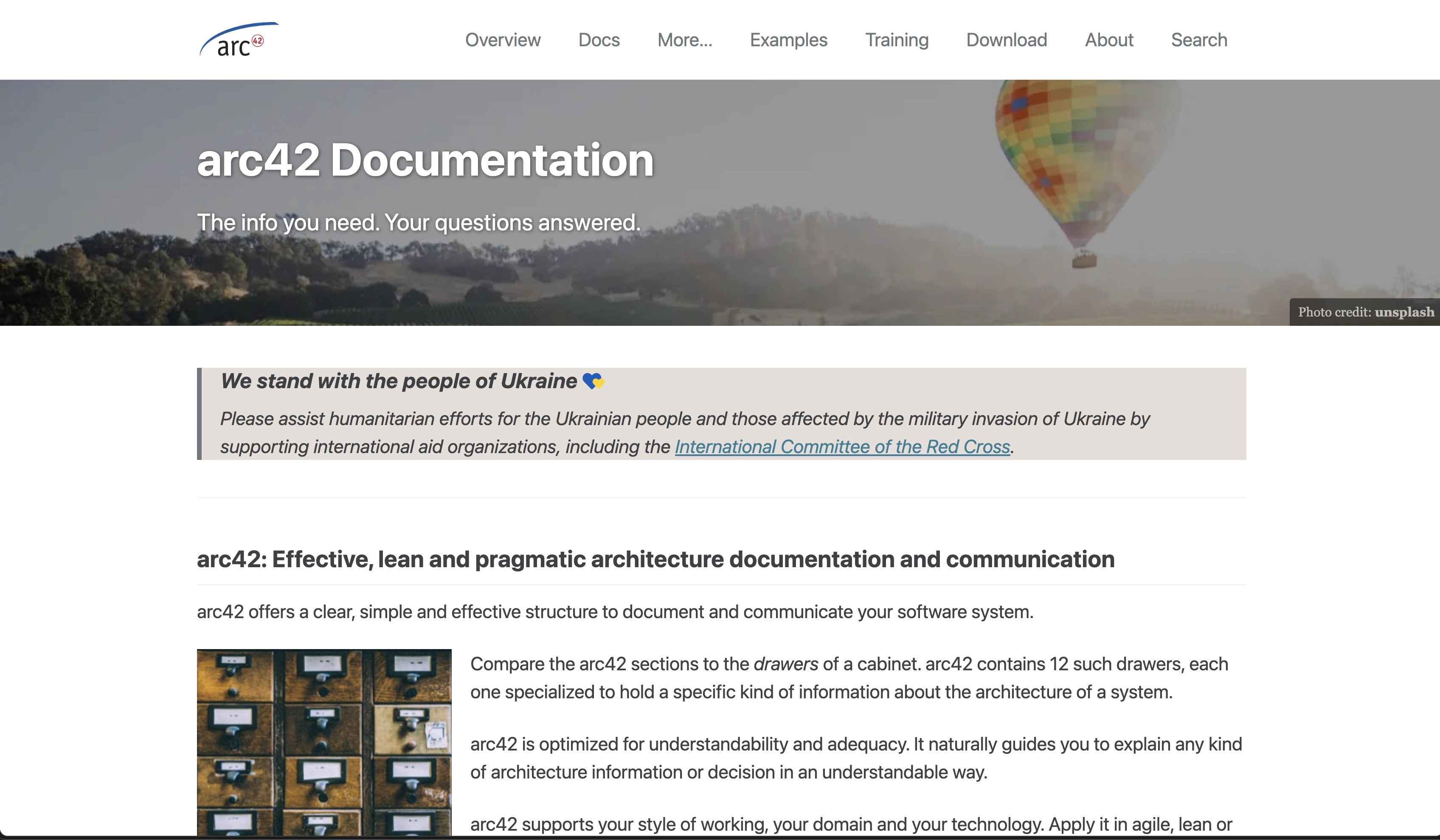 Documentation area on arc42.org