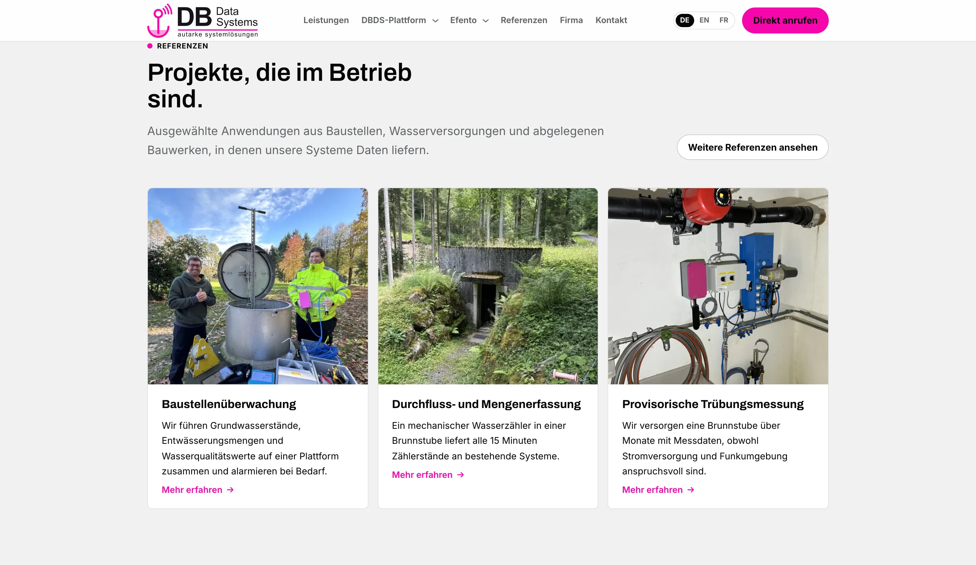 Reference projects on the DB Data Systems AG website