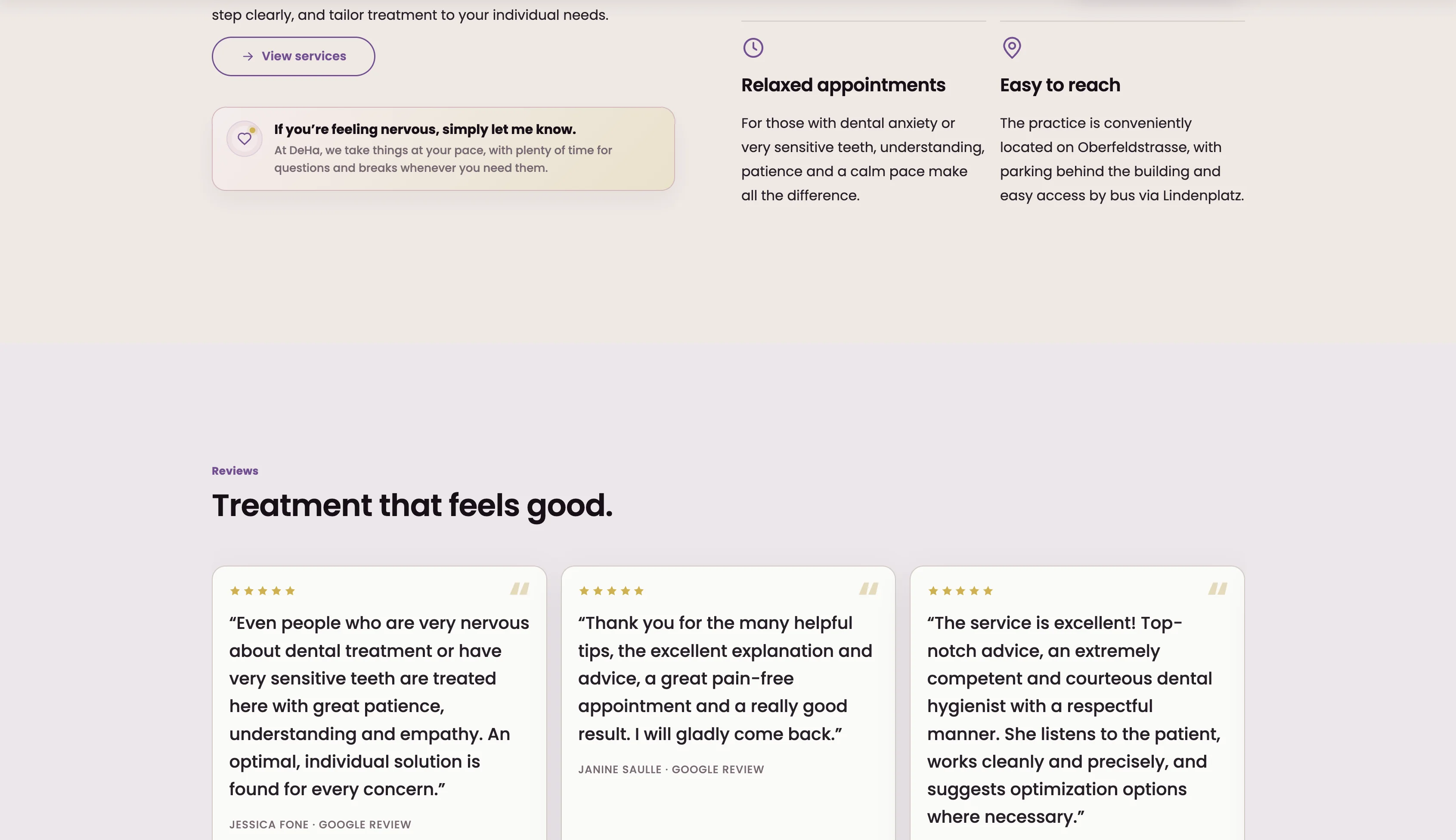Reviews on the DeHa Dentalhygiene website