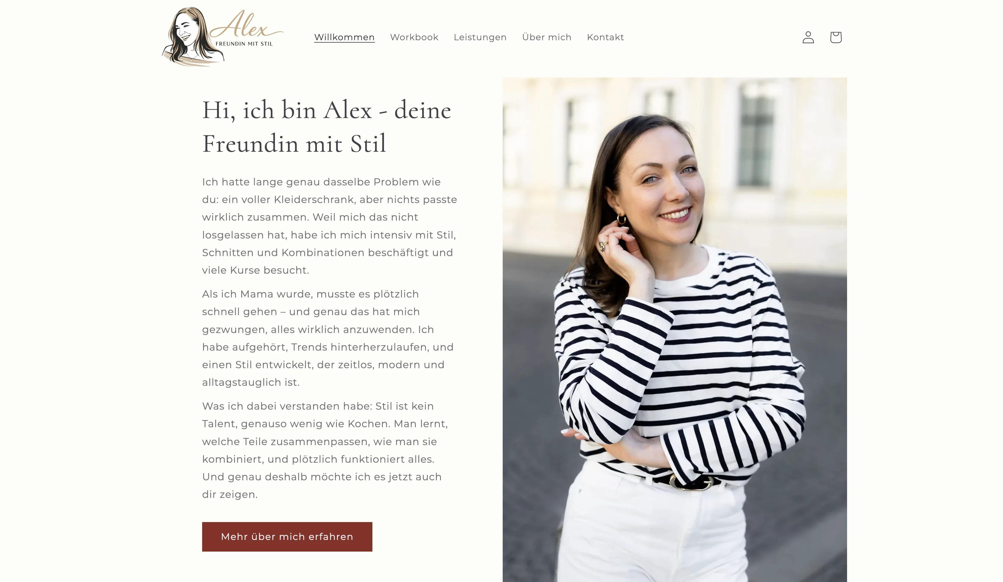 About section on the Alex - Freundin mit Stil website