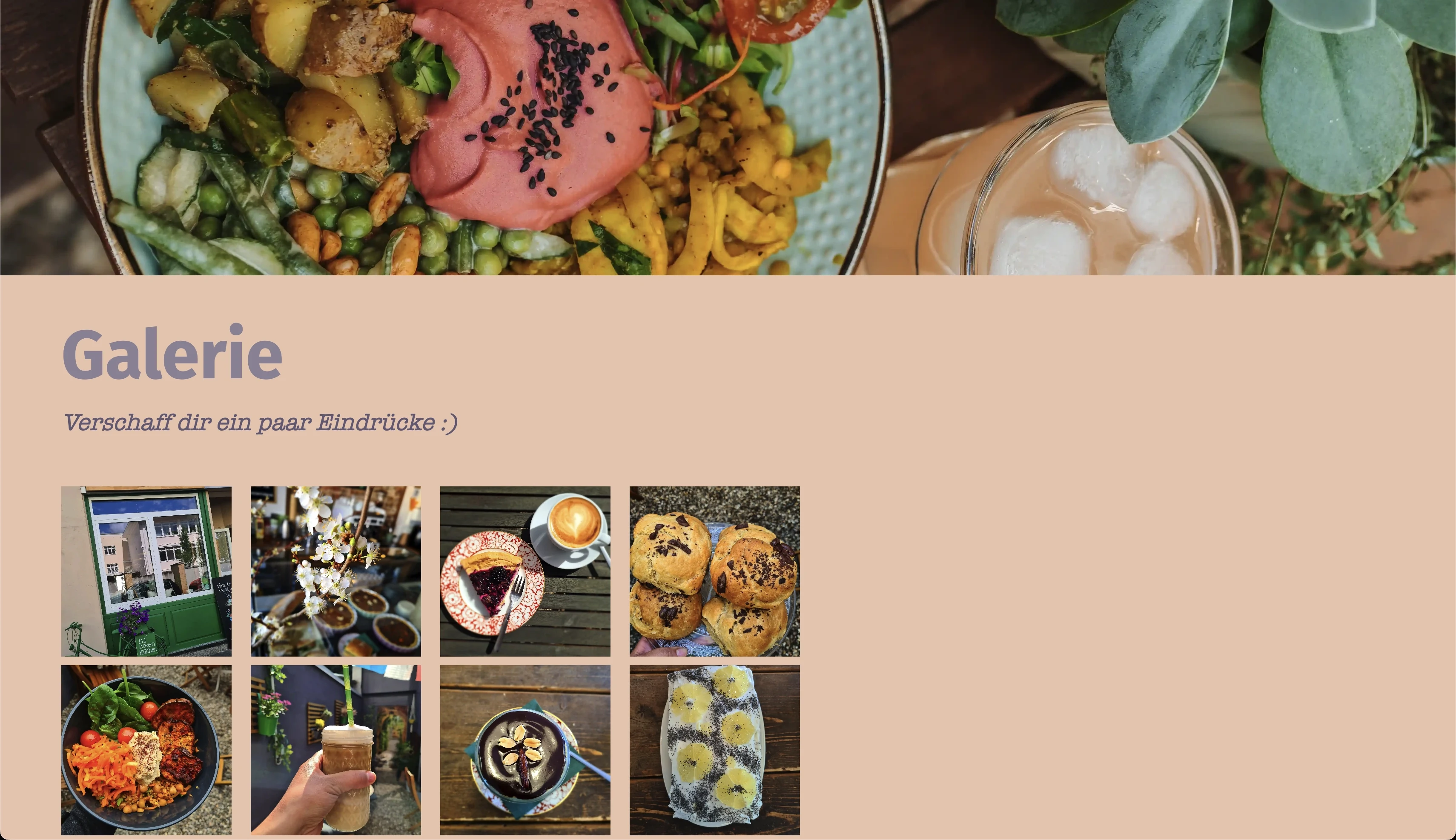 Gallery area on the little green kitchen website