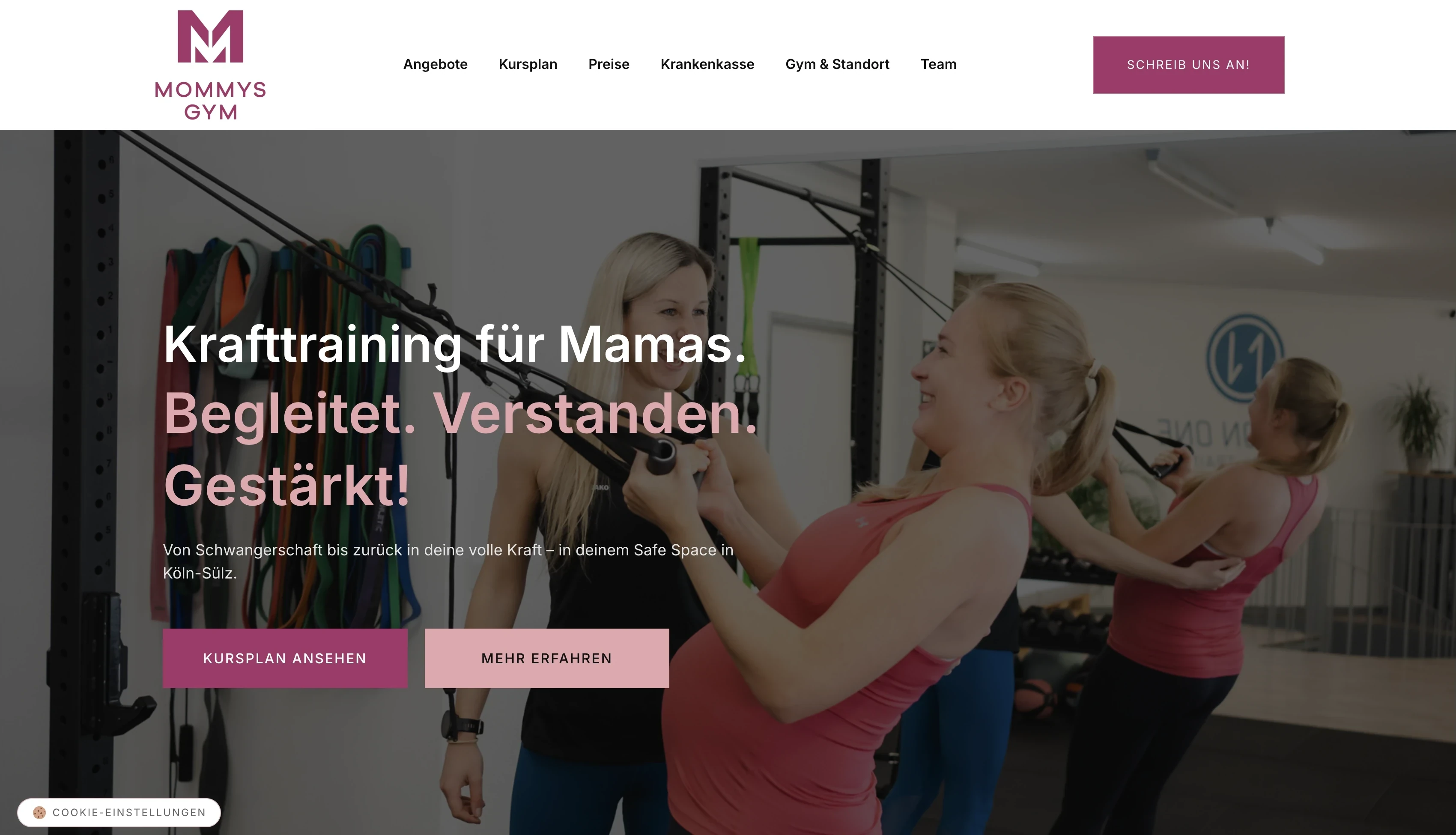 MOMMYS GYM homepage