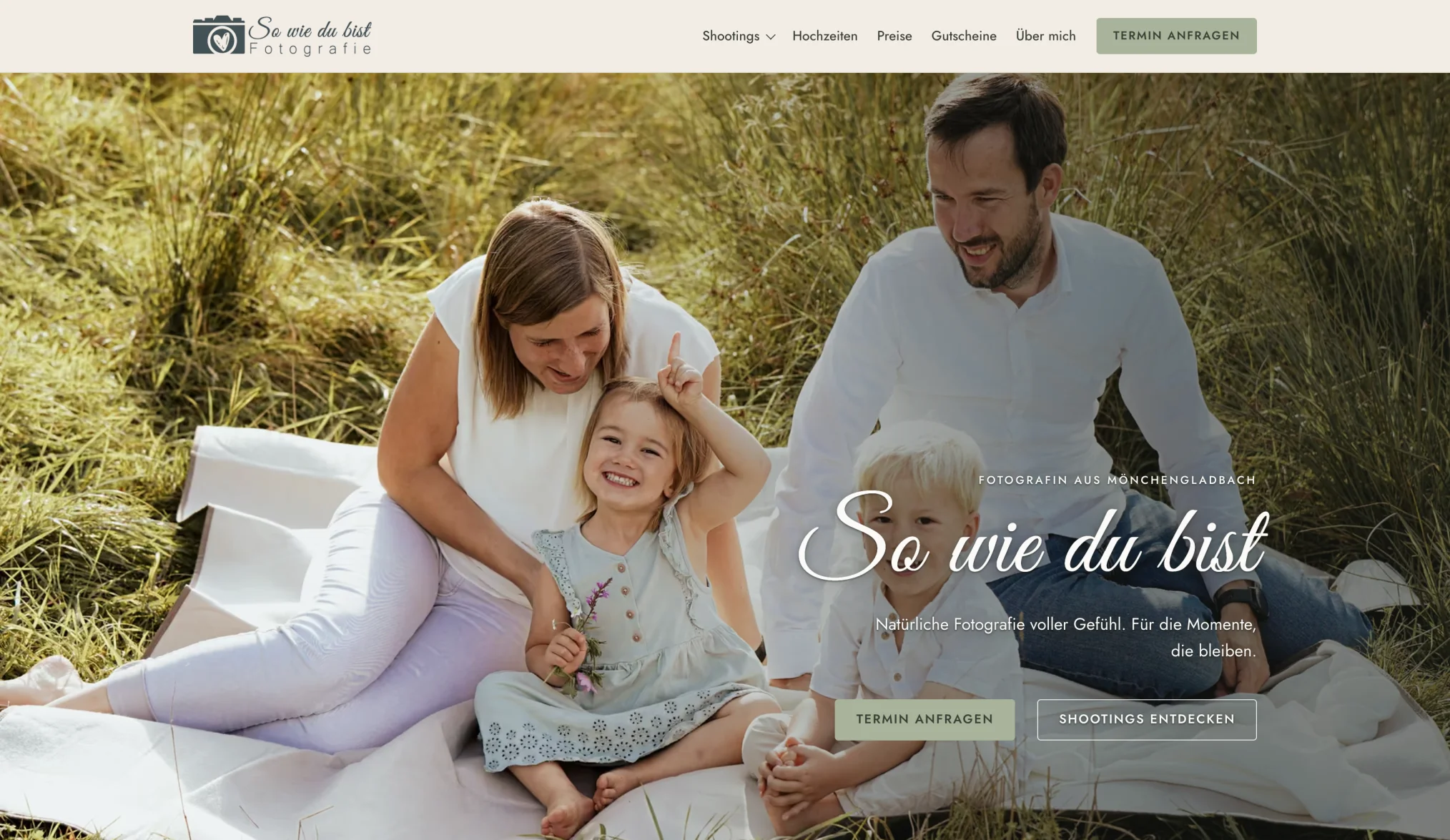 Homepage-Hero von So wie du bist Fotografie