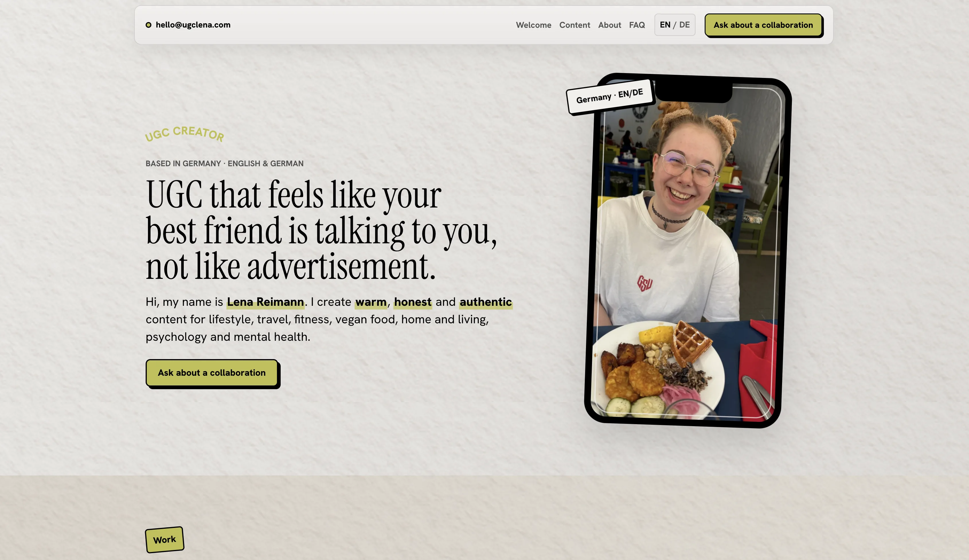 UGC Lena homepage