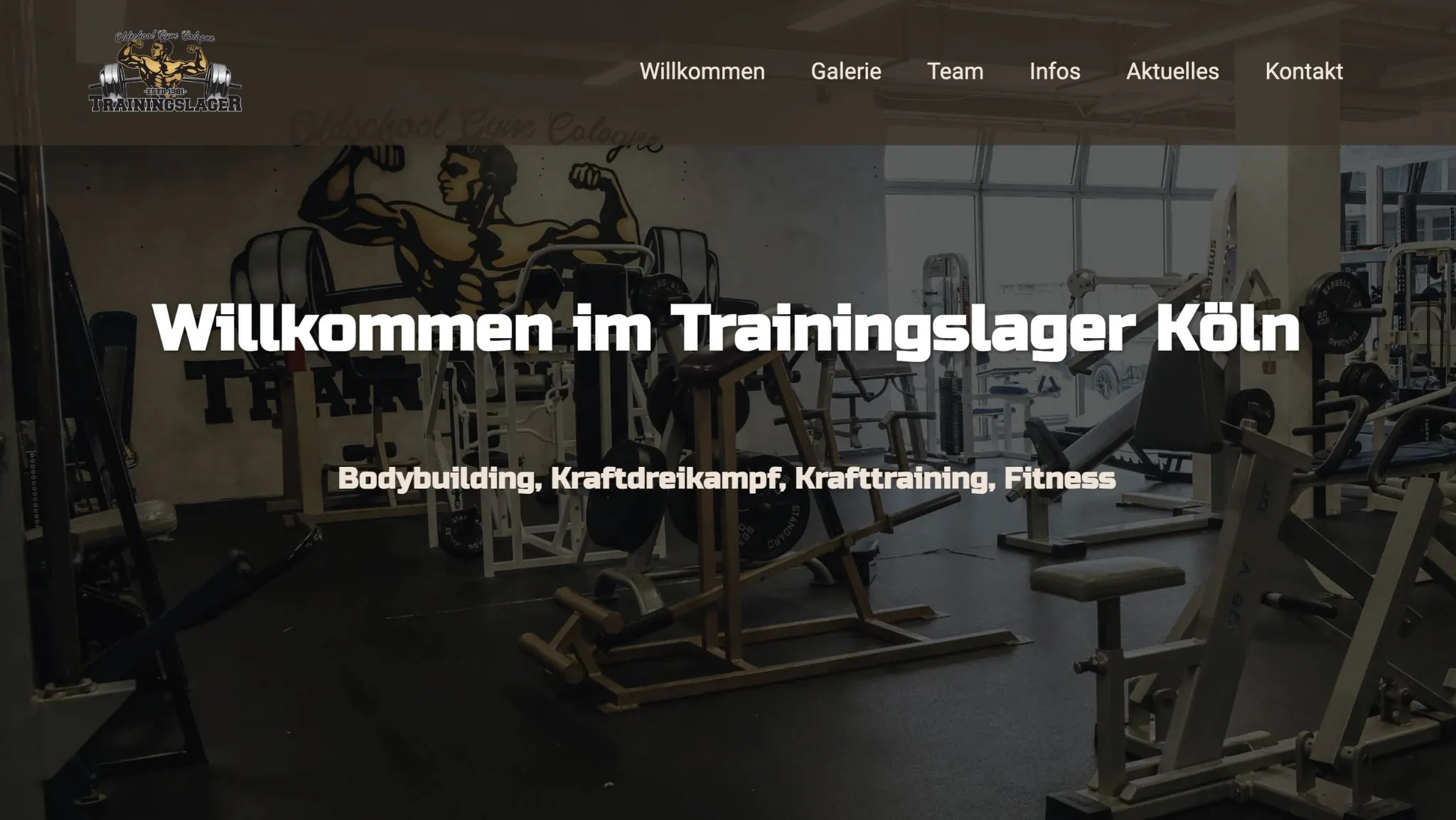 Website erstellt für Trainingslager Oldschool Gym Köln