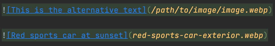 Inserting images with alternative text in Markdown