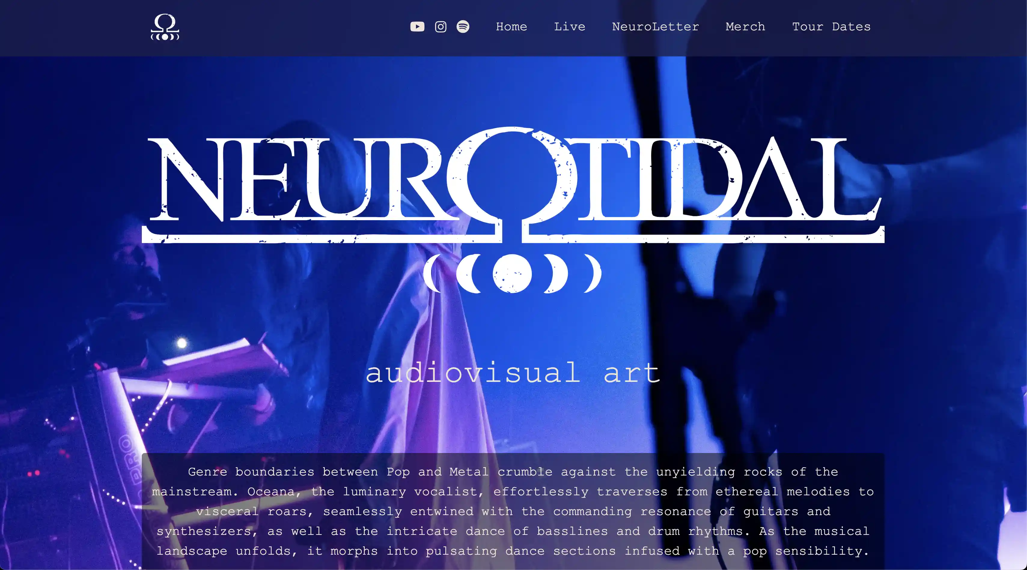 Website für die NeuroTidal Band