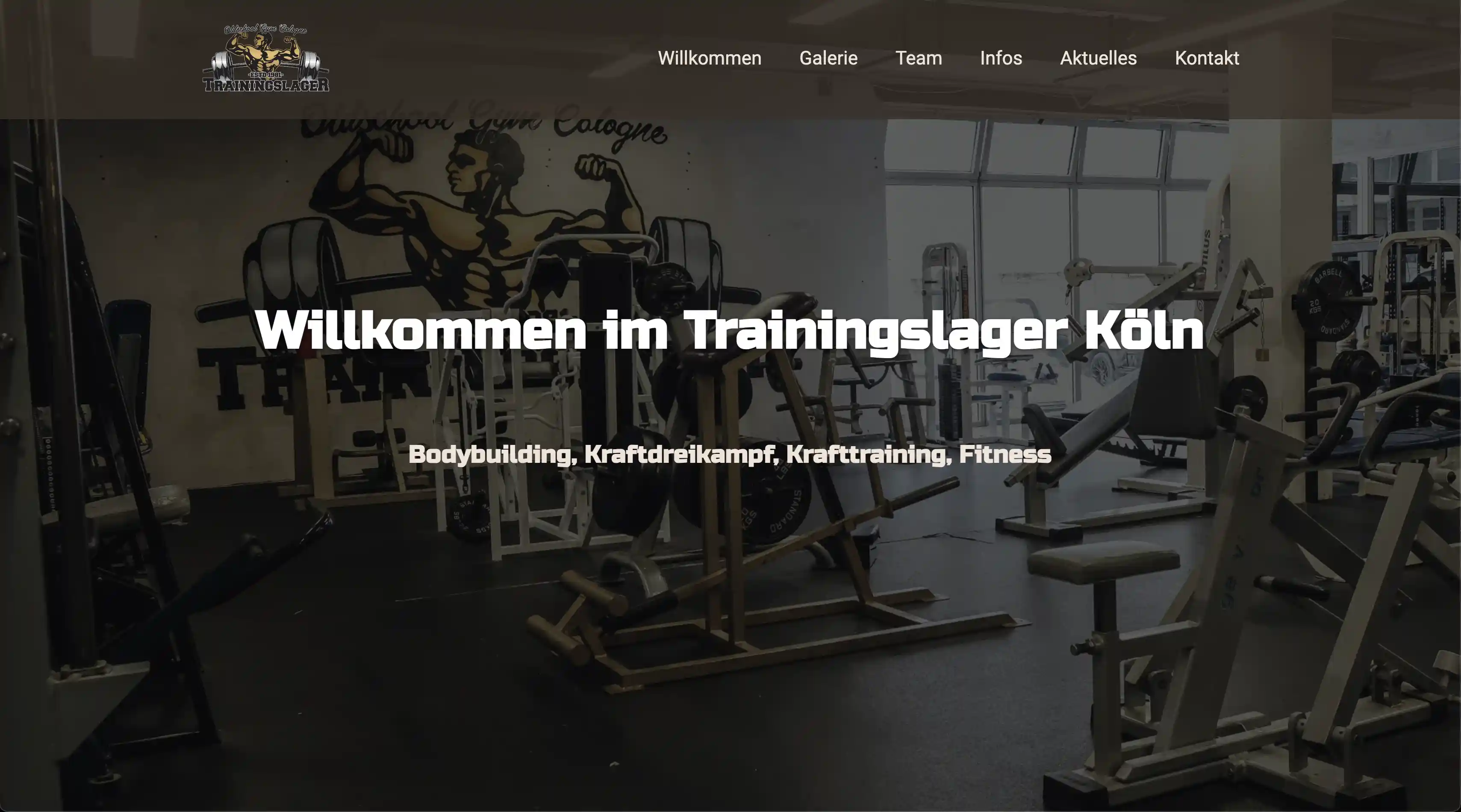 Website für Traningslager Köln, das Oldschoolgym in der Kölner Innenstadt für Bodybuilding, Powerlifting, Fitness