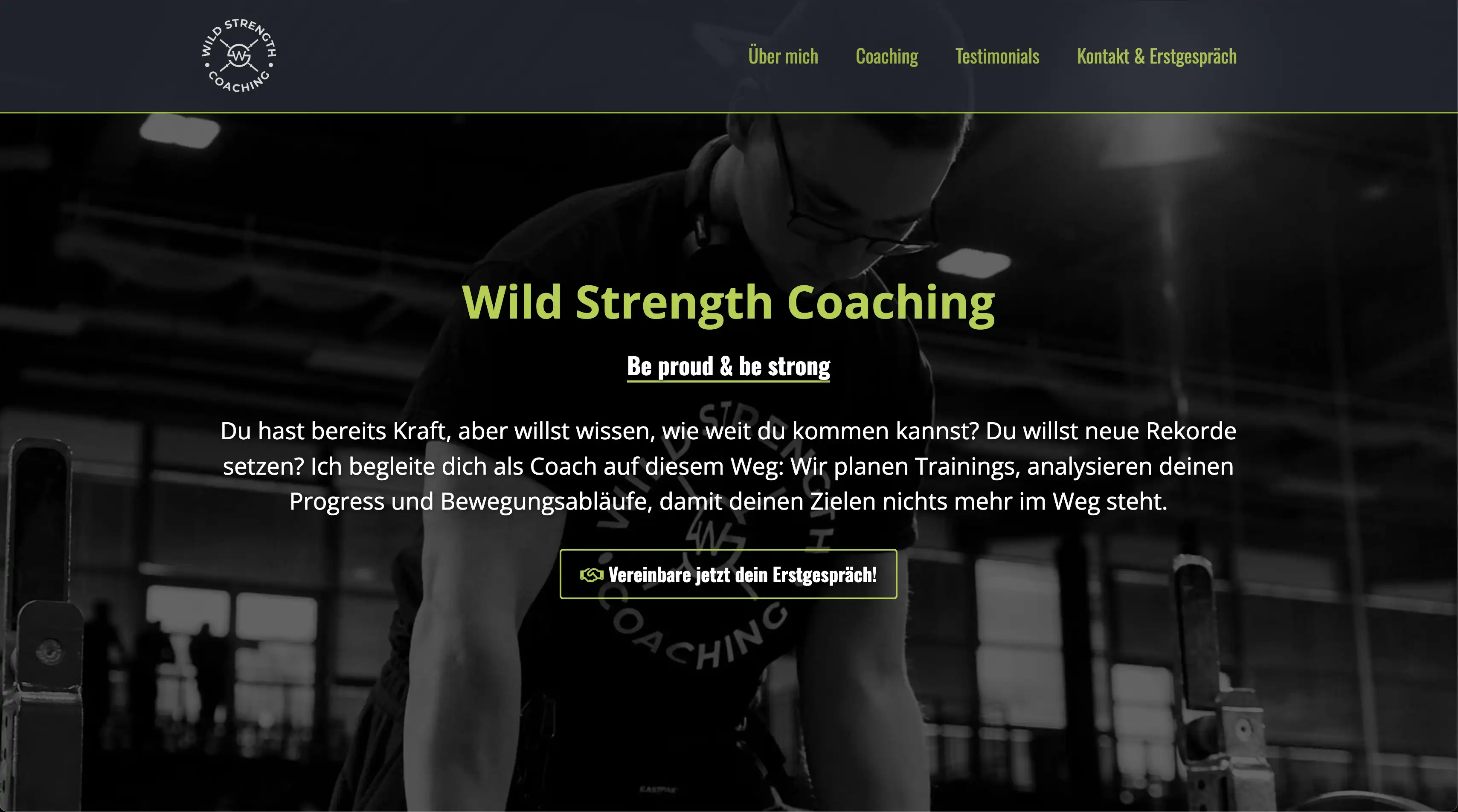 Website für Wild Strength Coaching Powerlifting